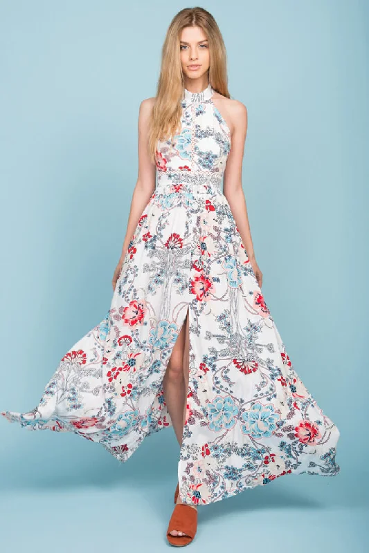 Baylor Floral Maxi Dress White