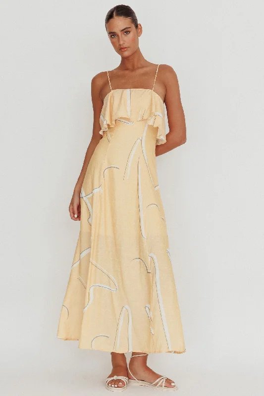 Cressida Line Ruffle Maxi Dress Mango