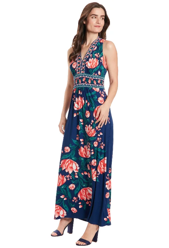 Floral Print Flowy Maxi Dress