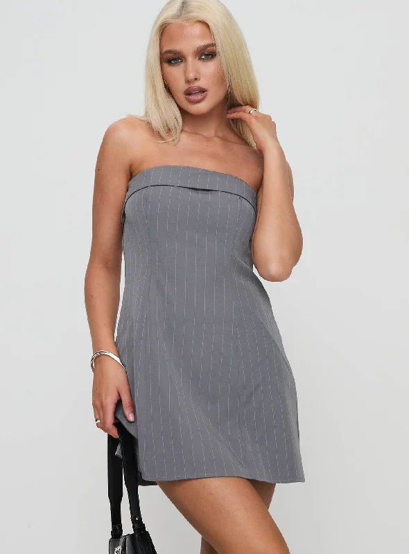 Kaladin Strapless Mini Dress Grey