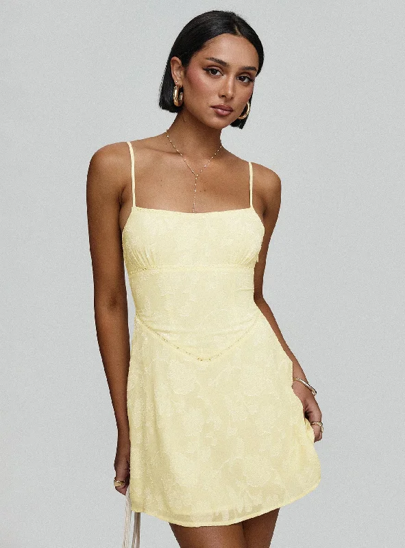 South Of France Mini Dress Yellow