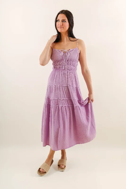 What A Rush Midi Dress-Lavender