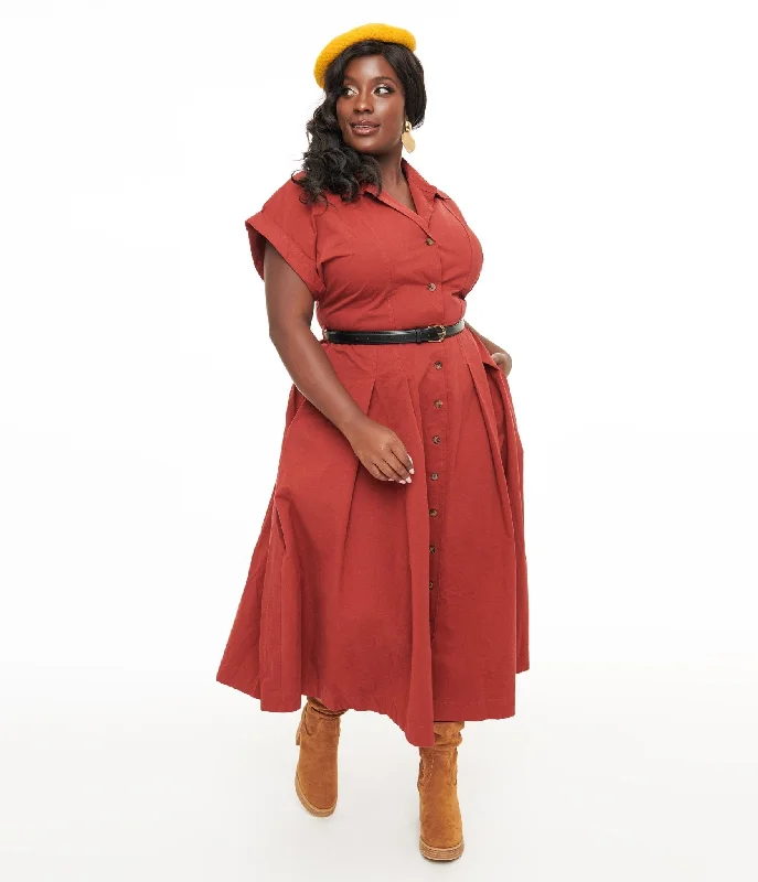 Plus Size Berry Perfect Balance Midi Shirt Dress